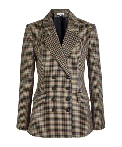Veronica Beard Claude Dicky Plaid Stretch-wool Blazer In Brown