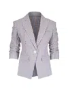 Veronica Beard Clayton Gingham-check Blazer In Blue