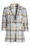 Veronica Beard Clayton Plaid Cotton Blend Dickey Jacket In Blue