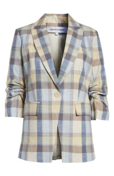 Veronica Beard Clayton Plaid Cotton Blend Dickey Jacket