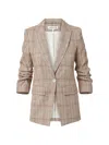 Veronica Beard Clayton Single-breasted Check-pattern Cotton Blazer In Multi