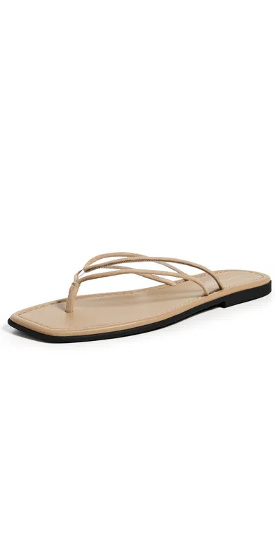 Veronica Beard Clea Suede-trimmed Jelly Thong Sandals In Brown