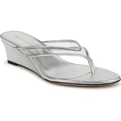 Veronica Beard Clea Wedge Flip Flop In Silver