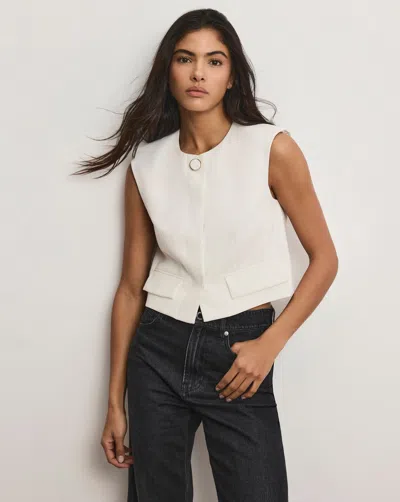 Veronica Beard Cliffwood Cropped Vest In Gray