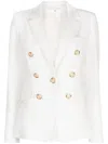 Veronica Beard Empire Dickey Double Breasted Jacket In White