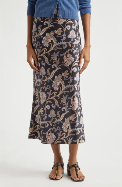 Veronica Beard Clover Bias Cut Silk Blend Skirt In Multi