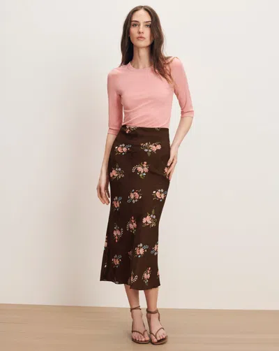 Veronica Beard Clover Floral Midi Skirt