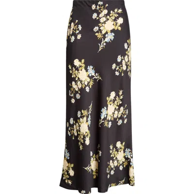 Veronica Beard Clover Floral Silk Blend Maxi Skirt In Black