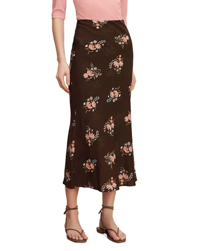 Veronica Beard Clover Midi Skirt In Brown