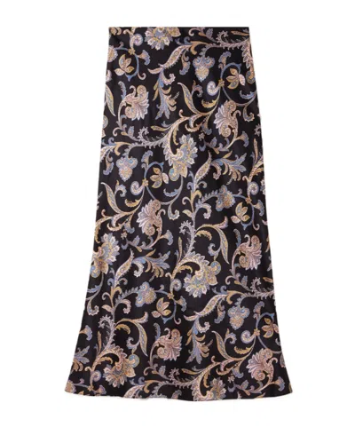 Veronica Beard Clover Paisley-print Silk-blend Charmeuse Midi Skirt In Multi