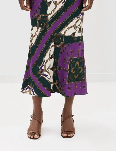 Veronica Beard Clover Skirt In Pine Multi