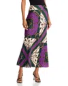 Veronica Beard Clover Printed Silk-blend Twill Maxi Skirt In Pine Multi