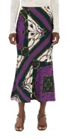 Veronica Beard Clover Printed Silk-blend Twill Maxi Skirt In Pine Multi