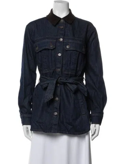 Pre-owned Veronica Beard Coat In Blue