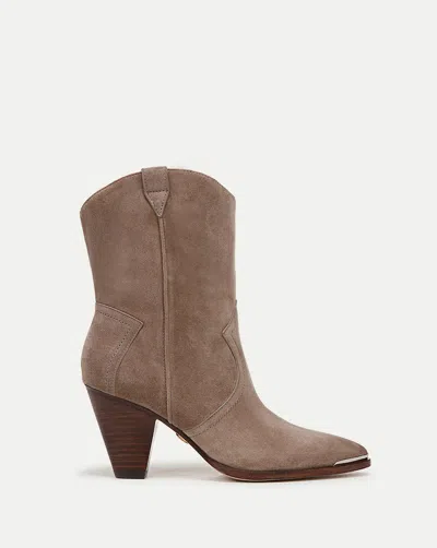 Veronica Beard Cody Suede Western Bootie In Taupe