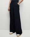 Veronica Beard Lebone Velvet Pant In Black In Blue