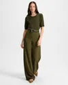 Veronica Beard Cole Wide-leg Pant In Green