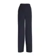 Veronica Beard Cole Straight-leg Twill Trousers In Navy
