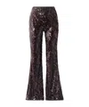 Veronica Beard Collier Sequined Satin Flared Pants In Black