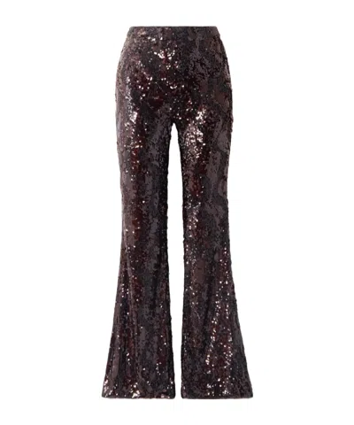 Veronica Beard Collier Sequined Satin Flared Pants In Black