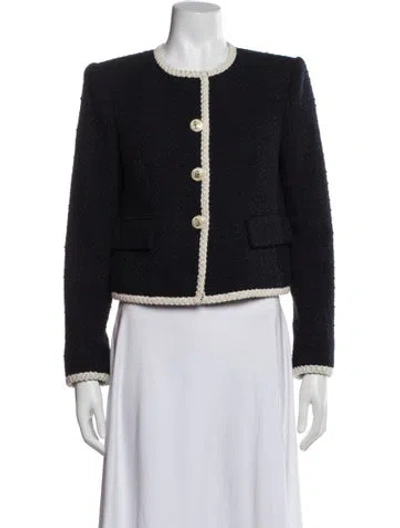 Pre-owned Veronica Beard Color Block Evening Jacket In Blue