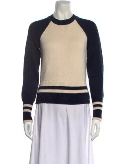 Pre-owned Veronica Beard Colorblock Pattern Crew Neck Sweater