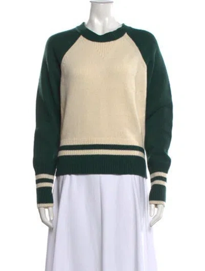 Pre-owned Veronica Beard Colorblock Pattern Crew Neck Sweater In Blue/neutrals