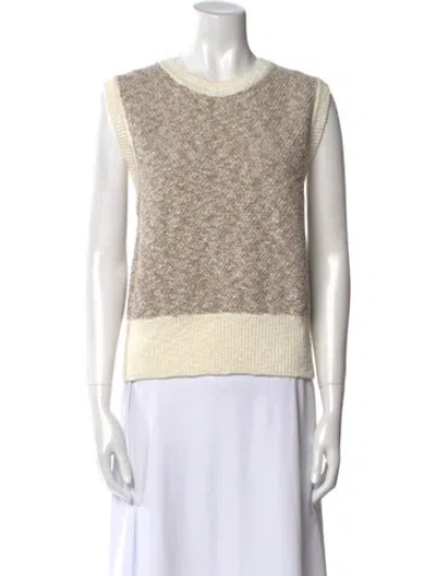 Pre-owned Veronica Beard Colorblock Pattern Crew Neck Sweater In Brown