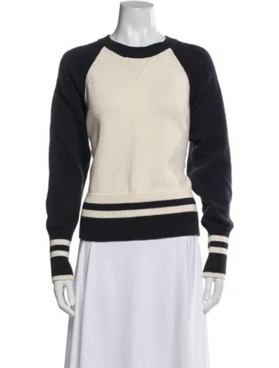 Pre-owned Veronica Beard Colorblock Pattern Crew Neck Sweatshirt In Multi