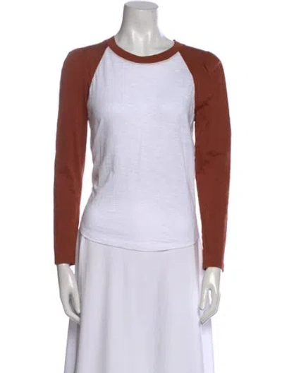 Pre-owned Veronica Beard Colorblock Pattern Crew Neck Top In Brown