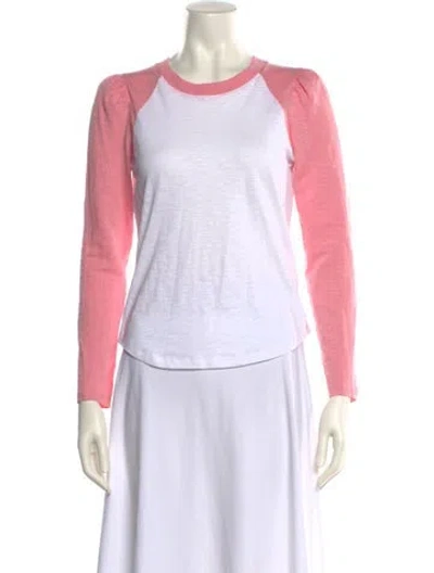 Pre-owned Veronica Beard Colorblock Pattern Crew Neck T-shirt In White