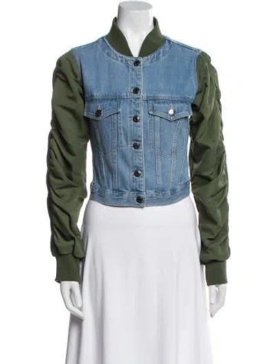 Pre-owned Veronica Beard Colorblock Pattern Denim Jacket In Multi