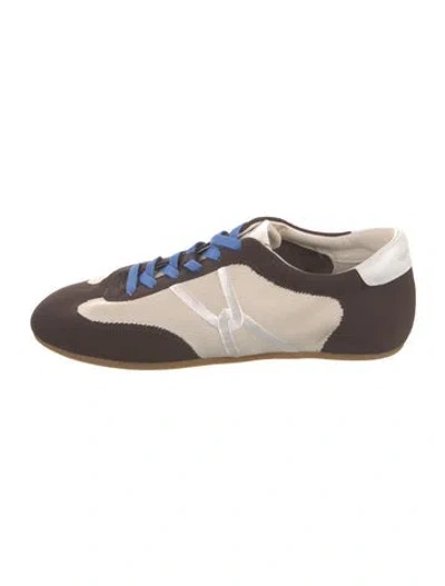 Pre-owned Veronica Beard Colorblock Pattern Flats In Brown