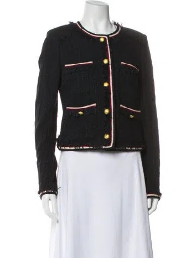 Pre-owned Veronica Beard Colorblock Pattern Jacket In Black