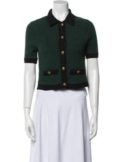 Pre-owned Veronica Beard Colorblock Pattern Jacket In Green