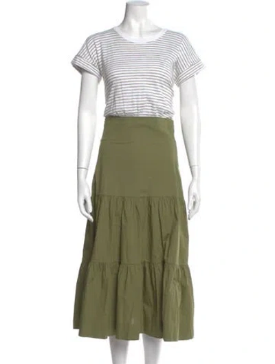 Pre-owned Veronica Beard Colorblock Pattern Long Dress In Green