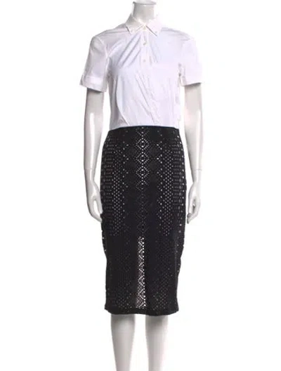 Pre-owned Veronica Beard Colorblock Pattern Midi Length Dress In Multi