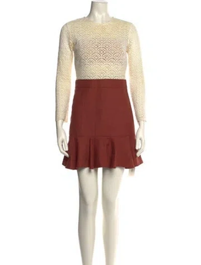 Pre-owned Veronica Beard Colorblock Pattern Mini Dress In Brown