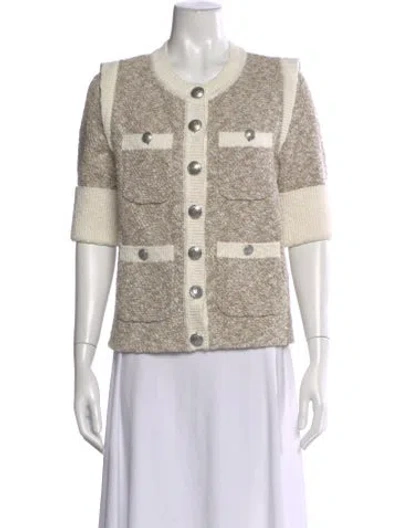 Pre-owned Veronica Beard Colorblock Pattern Scoop Neck Sweater In Neutral