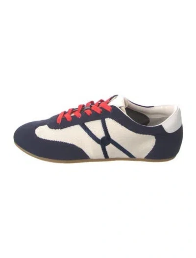 Pre-owned Veronica Beard Colorblock Pattern Sneakers In Blue