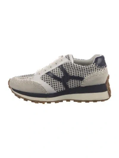 Pre-owned Veronica Beard Colorblock Pattern Sneakers In Multi