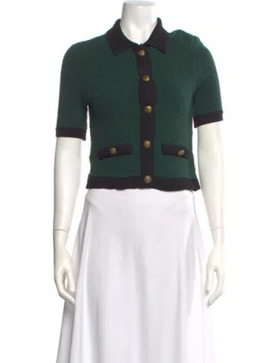 Pre-owned Veronica Beard Colorblock Pattern Sweater In Green