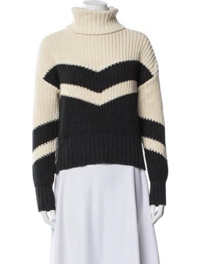 Pre-owned Veronica Beard Colorblock Pattern Turtleneck Sweater In Multicolor