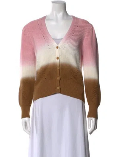 Pre-owned Veronica Beard Colorblock Pattern V-neck Sweater In Multi