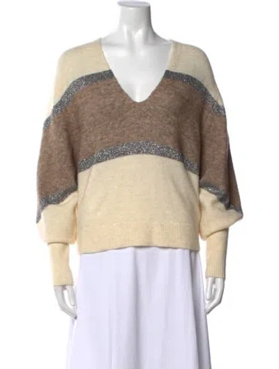 Pre-owned Veronica Beard Colorblock Pattern V-neck Sweater W/ Tags