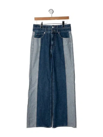 Pre-owned Veronica Beard Colorblock Pattern Wide Leg Pants In Blue