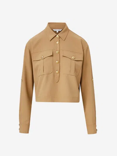 Veronica Beard Colvin Button Blouse In Brown