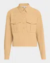 Veronica Beard Colvin Long-sleeve Top In Khaki
