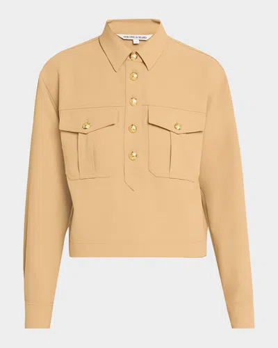 Veronica Beard Colvin Top In Khaki In Brown