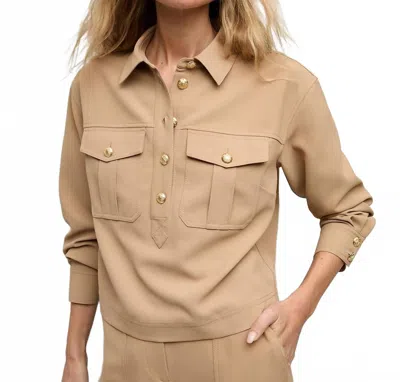 Veronica Beard Colvin Twill Top In Animal Print